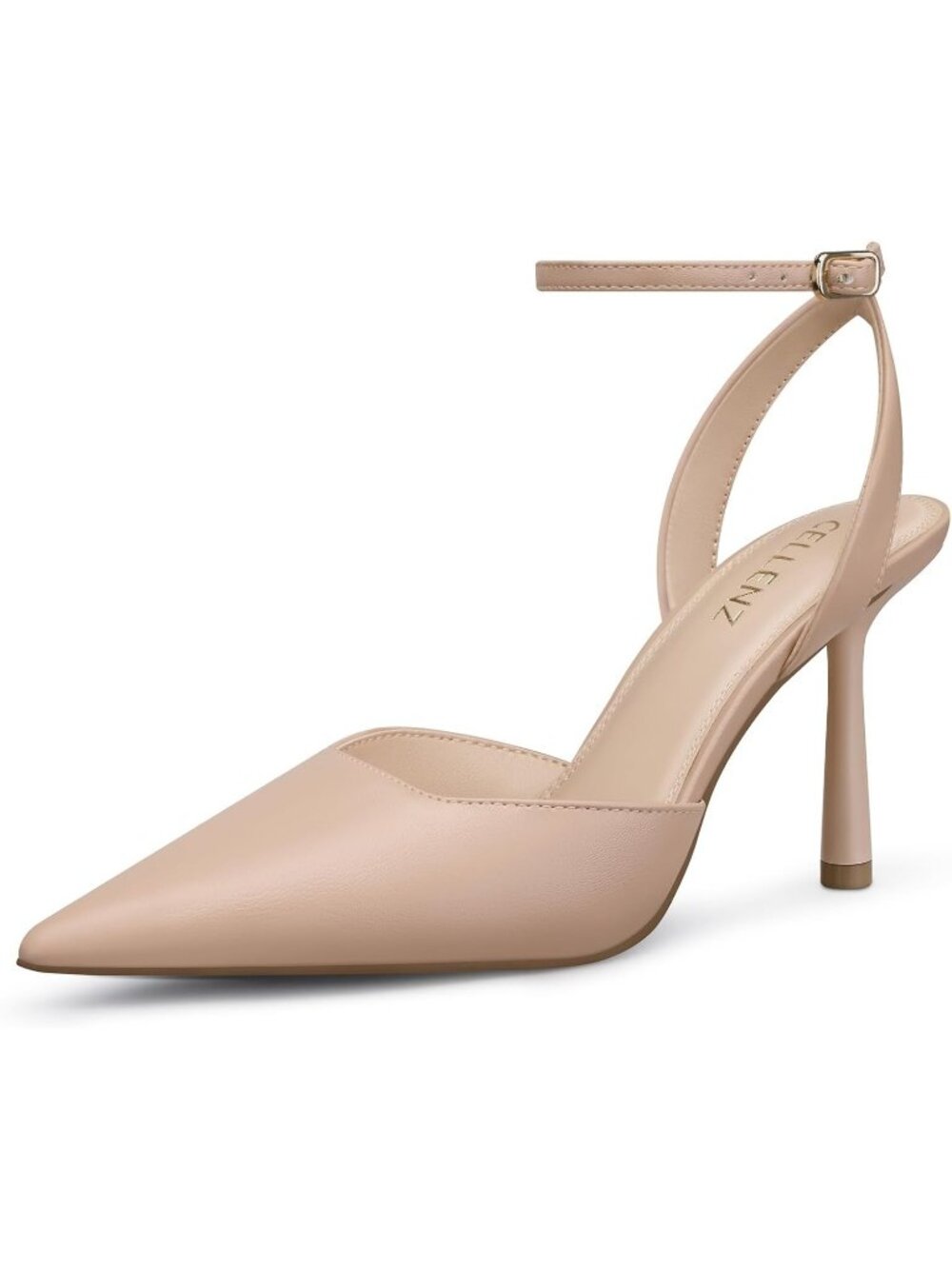 Women's 88 Nude Pu Stiletto Heels Pumps Comfort Closed Toe Party Dressy Shoes